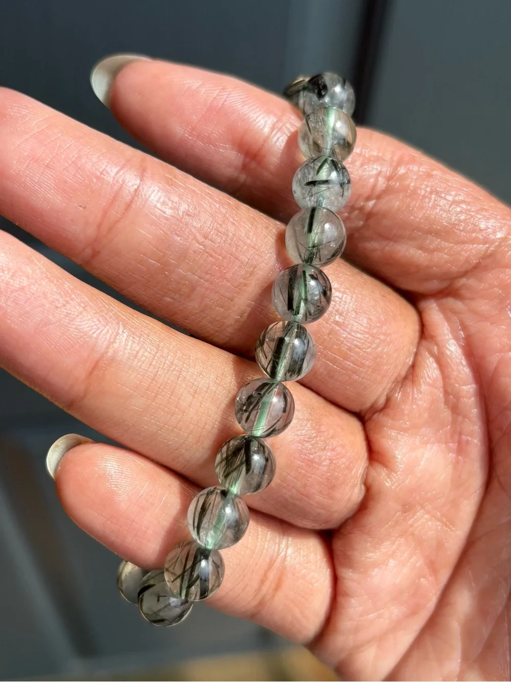 HQ Green Rutile in Quartz Crystal Bracelet